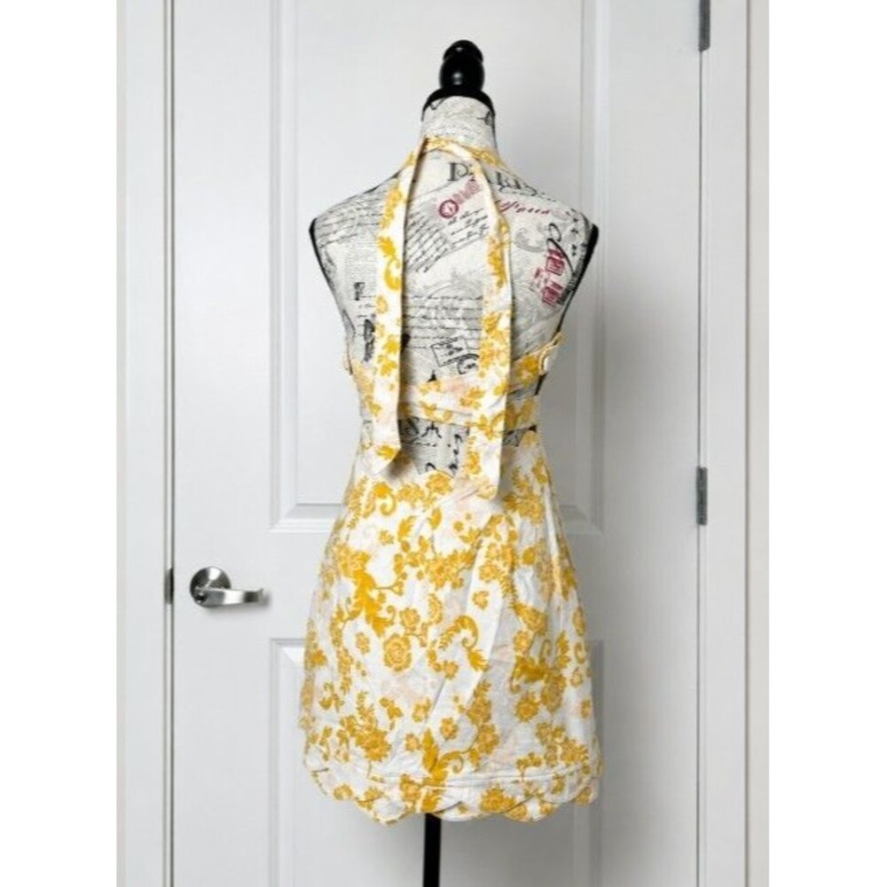 Maeve Anthropologie Floral Halter Mini Dress Scalloped V-Neck Pockets Women's 6 - Picture 5 of 10